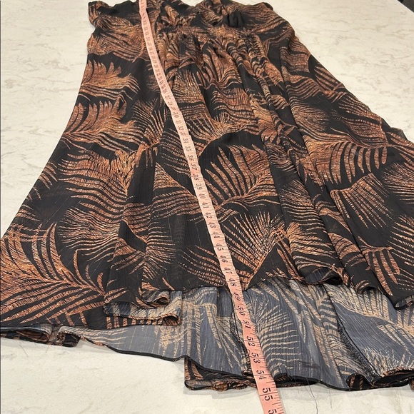 City Chic Elegant Black and Brown Leaf Print Maxi Dress XL - Picture 9 of 15